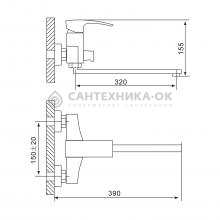 Смеситель для ванны Gappo G2207