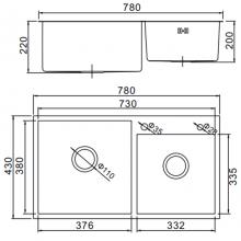 Мойка для кухни из нержавеющей стали Gerhans K37843B-S