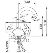 Смеситель для раковины Frap F1319