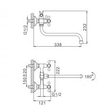 Смеситель для ванны Frap F2227-2 Хром