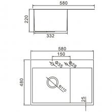 Мойка для кухни из нержавеющей стали Gerhans K35848B-R