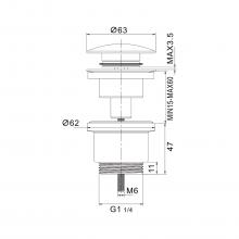 Донный клапан без перелива Rose RS31G