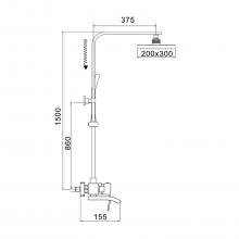 Душевая стойка Rose R1556H