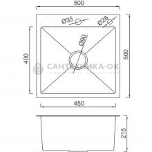 Мойка для кухни из нержавеющей стали Gappo GS5050-3