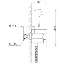 Смеситель с гигиеническим душем Frap F2076-9