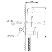 Смеситель с гигиеническим душем Frap F2076-3
