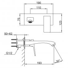 Смеситель для раковины Frap F1276