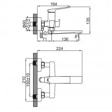 Смеситель для ванны Ledeme L3291BR