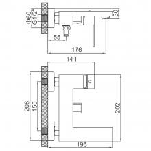 Смеситель для ванны Ledeme L73025B