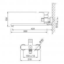 Смеситель для ванны Gerhans K13108