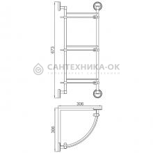 Стеклянная полка в ванную комнату Ledeme L3507-3