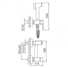 Смеситель с гигиеническим душем Frap F7591-6