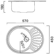 Мойка для кухни Frap FS4557 чертеж