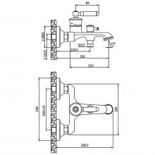 Смеситель для ванны OUTE T10702Q