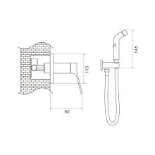 Смеситель с гигиеническим душем Shevanik S4305C