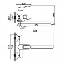 Смеситель для ванны Ledeme L2282