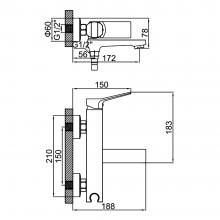Смеситель для ванны Ledeme L3185B
