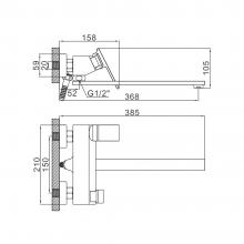 Смеситель для ванны Gerhans K13128B
