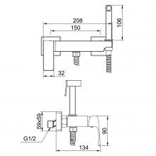Смеситель с гигиеническим душем Raglo R01.51.23