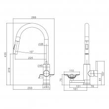 Смеситель для кухни с выдвижной лейкой Prohanss P45.49.03