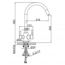 Смеситель для кухни Frap F43899-45