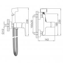 Смеситель с гигиеническим душем Frap F2071-9