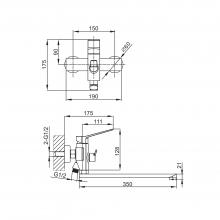 Смеситель для ванны Prohanss P66.22