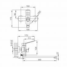 Смеситель для ванны Prohanss P66.22.09