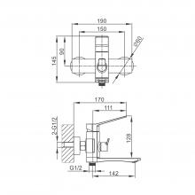 Смеситель для ванны Prohanss P66.30.03
