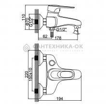 Смеситель для ванны Ledeme L3204