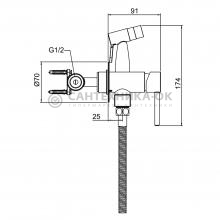 Смеситель с гигиеническим душем Gappo G7206-43
