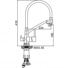 Смеситель для кухни Ledeme L4855B-2