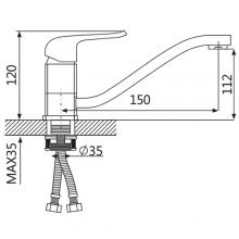 Смеситель для кухни OUTE T10403B