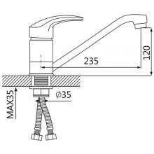 Смеситель для кухни OUTE T1103B