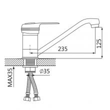 Смеситель для кухни OUTE T3803BC