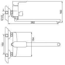 Смеситель для ванны Gappo G2248