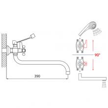 Смеситель для ванны OUTE T5223