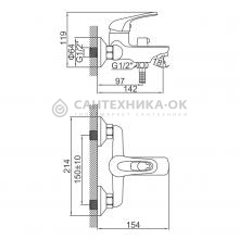 Смеситель для ванны Ledeme L3039-B